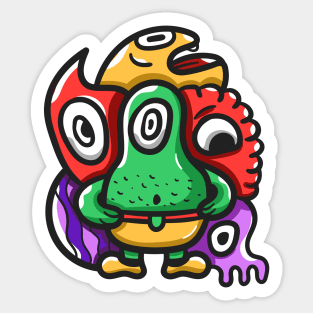 Alien Monster Doodle Sticker